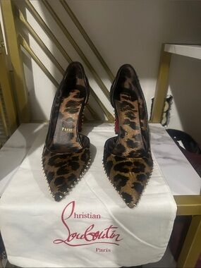 Christian Louboutin Leopard-Print Pointed Spike Pumps